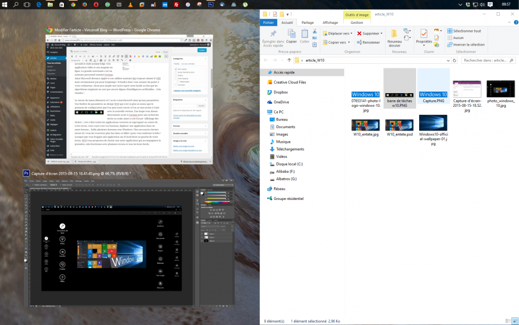 affichage des taches w10