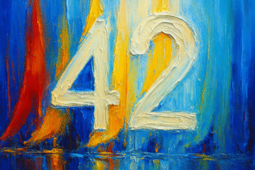 Numéro 42 en visuel abstrait pour Les 5 actus Express Semaine 42