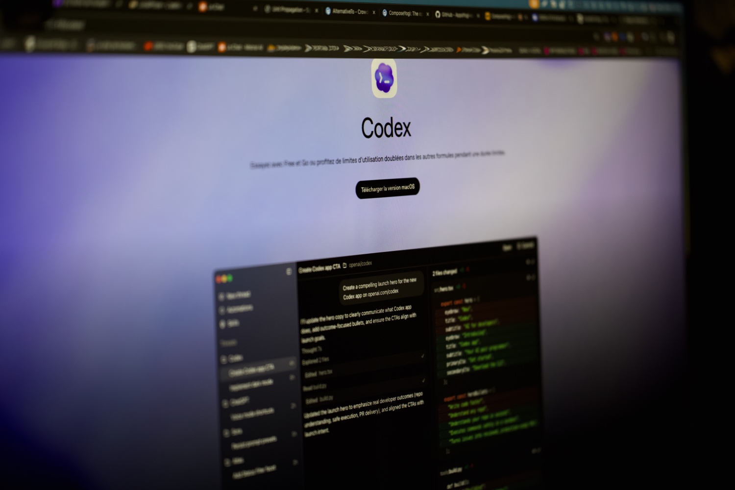 Photo ecran codex